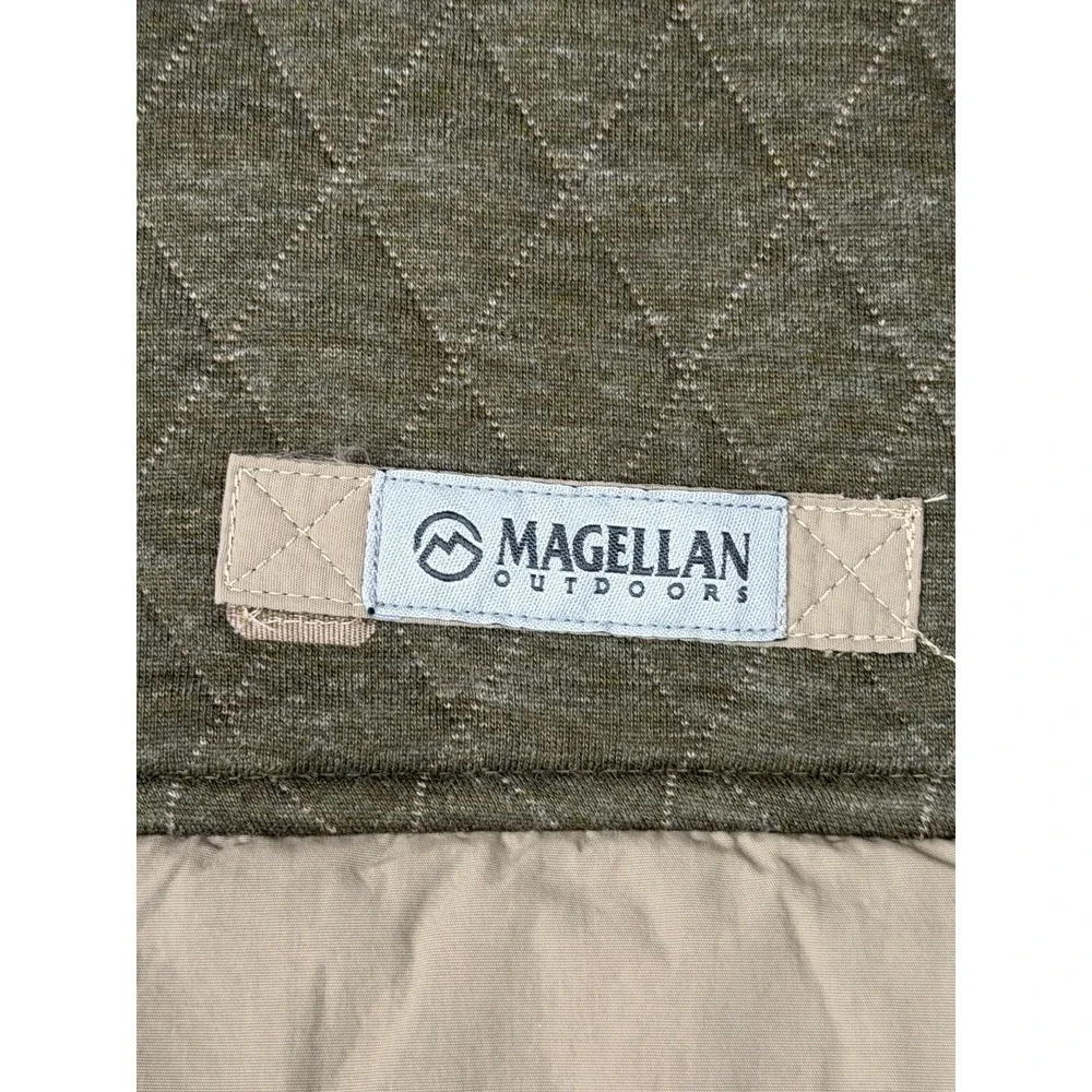 Magellan Outdoors Campfire Quilted Henley Pullover Olive Night Mens S - Picture 7 of 16